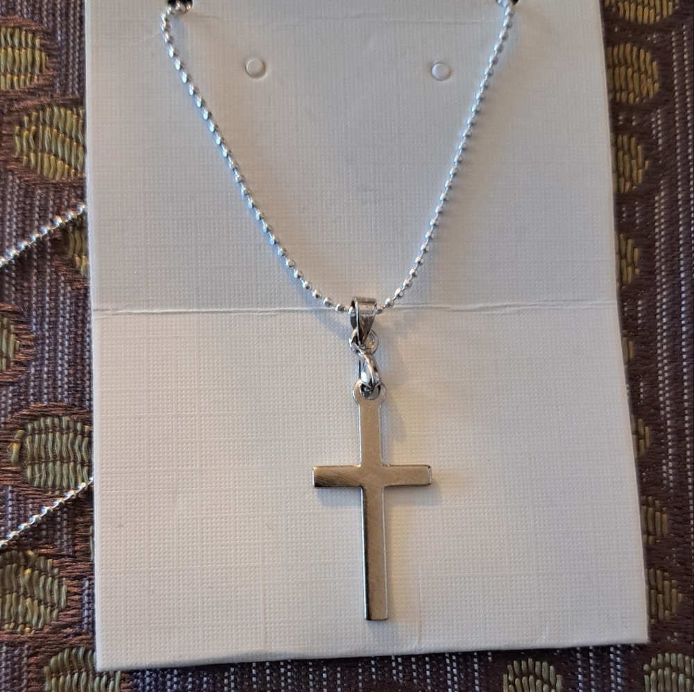 Silver Cross Pendant Necklace